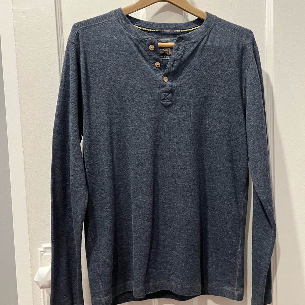 Vintage 1946 Dark Blue Casual Henley Shirt